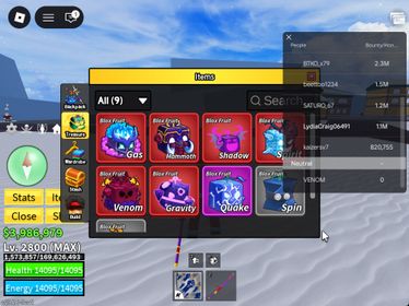 ID 507:Level 2800+God+ Gas Mammoth Shadow Spirit Venom Gravity Inven|Unverified Account|Auto Delivery|Blox Fruits