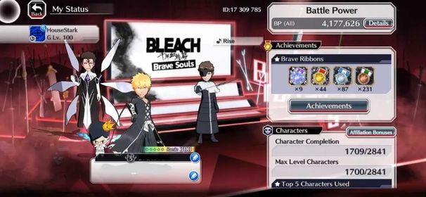 BBS420 – Global Premium Bleach Brave Souls Account | 49K Orbs, 4.2M Battle Power & Deadly PvP Teams