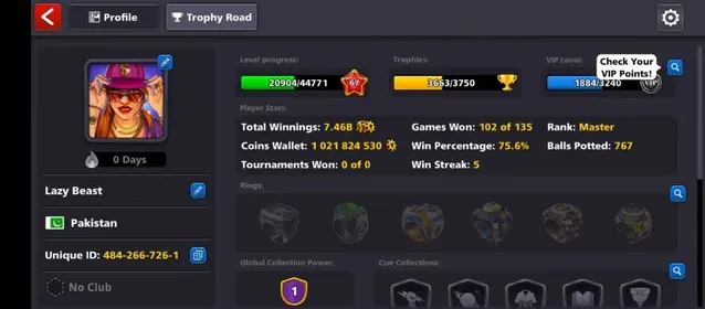 ⚡1 Billion Coins Account – Level 67 | 184 Cash | Multimillionaire Cue