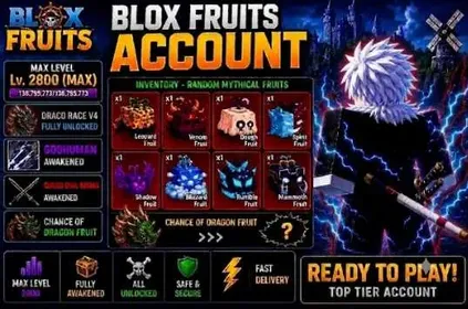 Draco V4 T10 | 2800 Max | random Fruits| Premium Account | Instant Delivery