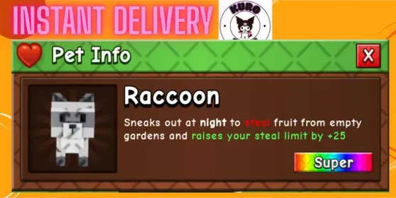 2x Raccoon - Grow A Garden 2