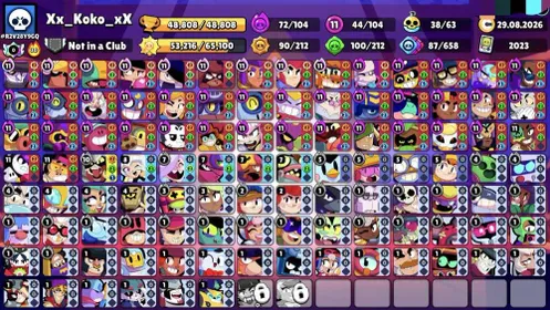 BS | Xx Koko xX| BRAWLERS 104/105 | 44 MAX HC | 48K TROPHY | XP 35 | GEMS 118 | CN 90