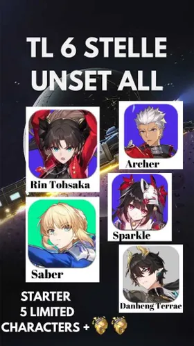 [ASIA]  TL 6  Saber + Rin Tohsaka + Archer + Gilgamesh + Danheng Terrae + Sparkle.