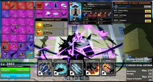 🐲Blox Fruit | Perm Buddha & Sand + Shark V4 + Holiday Cloak + Godhuman + CDK+HS+TTK+DBV2+S.Guitar | Visit my shop for more epic deals!