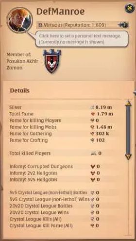 Asia |1,79M Total Fame - 9,19M Silver| T8 Ore Miner Gather Equipment With T7 BattleAxe Build |122 Learning Point|Check SS|AO900