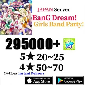 [JP] 295000+Star Stones+[20-25 five-star heroes]+50-70 random four-star heroes, account level 3~5+.Account songs not in use/ Android/iOS universal