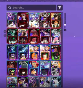 SALE AND AUTOMATIC Anime Vanguards |  34 Monarchs With 2K RRs I Escanor Monarch with Memoria and Familiar I Todays Strongest vs History's Strongest Monarch with Divinity Memoria I Tuji ( Sorcerer Killer ) Monarch w/ Familiar I Monarch Song Jinwu and Igros I Monarch Diablo ( Renacimiento ) I Monarch Eizan ( Aura ) I Monarch Smith John I Monarch Elasti Captain ( Cog 5th ) With Divinty Memoria I Monarch Shiny Savior ( Moonless ) I Monarch Pink Villain ( Celesital ) I Monarch Saber ( Black Tyrant ) I Monarch Yehowach ( Almighty ) I Monarch World Destroyer ( Old ) I Monarch Demon Hybrid ( Chainsaw ) I Monarch Deceiver ( Monster ) I Monarch Shinobi Sage ( Friendship ) I Monarch The Struggler ( Rampage ) I Monarch Cursed Shiniboi ( Black Flames ) I Monarch Delusional Demon ( Blood ) I Monarch Rabbit Hero ( Guts )  AND MORE!!