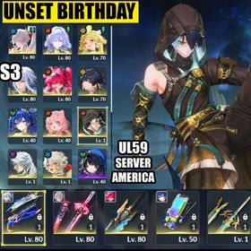 NA UL59| Jingran + Galbrena C3 +weapon5⭐️, Hiyuki +weapon5⭐️, Mornye + Iuno + Lupa + Encore + Verina C1+ Lingyang + Calcharo - UNSET BIRTHDAY