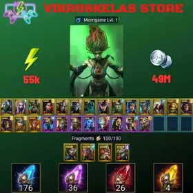 Starter with Morrigaine + Shards : 176 Ancient, 36 Void, 26 Primal, 4 Sacred | Ninja + 19 Login Legendary | Mine max