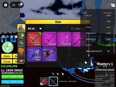 ID 495:LV 2800+SANGUINE+CDK RACE SHARK V4 FULL GEAR + Shadow Inven |Unverified Account|Auto Delivery|Blox Fruits
