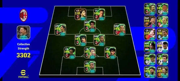 🤯3300+ Strength with AC Milan Show🤯⚡58x Double Booster Cards⚡40x Single Booster Cards⚡86x POTW Cards⚡81x Highlight Cards⚡14x SHOWTIME Cards⚡44x Standard Cards⚡Zlatan Ibrahimovic (110)⚡👑King Pele (109)👑⚡G.O.A.T Blitz Curler Messi (108)⚡Blitz Curler Mbappe (107)⚡Epic Baresi (107)⚡All-rounder Gullit (107)⚡Epic GK Van Der Ser (107)⚡Epic Cruyff (106)⚡Epic Figo (106)⚡Epic Tevez (106)⚡Epic Kaka (106)⚡Epic Van Basten (106)⚡Epic Shevchinko (106)⚡Epic Nesta (106)⚡Epic Rijkaard (106)⚡Blitz Curler Insigne (105)⚡Epic Costa (105)⚡Epic Cafu (105)⚡Epic Bergkamp (105)⚡Epic Rooney (105)⚡Epic Bale (105)⚡Epic GK Dida (105)⚡Epic Totti (105)⚡Epic Chiellini (105)⚡Epic Zenetti (104)⚡Epic Barjuan (104)⚡Epic Bergomi (104)⚡Epic Drogba (104)⚡Epic GK Abbiati (104)⚡✨Legendary AC Milan Squad ✨⚡5x Best Managers⚡Only Konami⚡