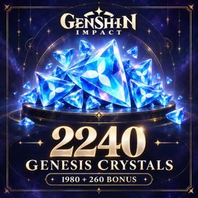 Genshin Impact - 2240 Genesis Crystals (1980 + 260 Bonus)