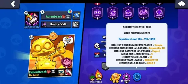 ⭐️Sale⭐️🏆𝟔𝟎𝟎𝟎𝟎🏆🎀PLANKTON🎀🀄GAMER BIBI🀄🎀CORSAIR COLT + CARL🎀🏅PORCELAIN SURGE🏅⚔️50 x 11 POW⚔️, trophies 60347, brawlers 102, primes 20