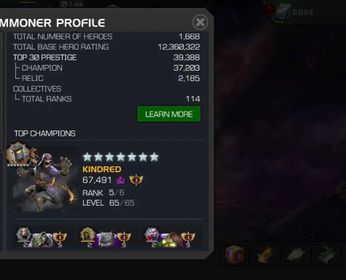 MC50 – Legend Account | 12.4M Rating, 39.4K Prestige, Email & Name Change Ready