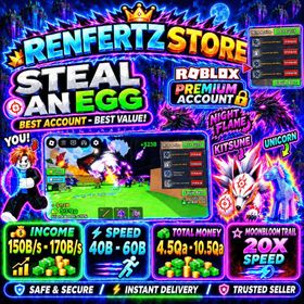 🌈 STEAL AN EGG FRESH ACCOUNT INCOME 150B/s - 170B/s 💸 | 🐣 Random Pets Eternal + Pet Devine | ⚡️Speed 40B - 60B | MOONBLOOM TRAIL 🌙 | 💸4.5Qa - 10.5Qa Total Money💲 | UNVERIF EMAIL | ⚡️ Instan Delivery ⚡️