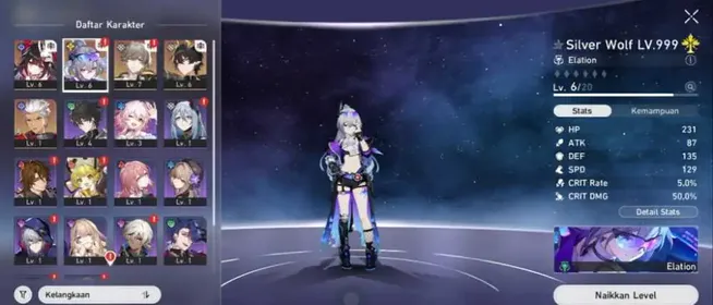 Asia TL 10 | Male | Silver Wolf Lv 999 Eidolon 2 + LC Sign Welcome to the Cosmic City | Full accsess | Fast Delivery |