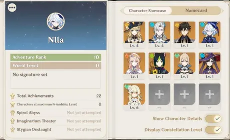 [AR 10 Asia Female] Neuvilette (with Signature) + Furina + Navia + Nicole + Zhongli + Mona + Jean + Tighnari | All unset | UID 88 | Guaranteed on | Fast Delivery
