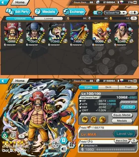 LVL 22 - 6 EX META 3 MAX - ROGER MAX - KUZAN MAX - SABO MAX - MARCUS MARS - BIGMOM - ZEPHRY - SUPPORT 138 - BR795