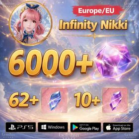 Europe/EU|6000-7000 Diamonds +Resonance Crystals 62-80 +Revelation Crystals 10-15| Starter Account|Infinity Nikki
