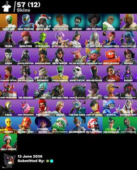 💜57 SKINS💜PSN XBOX NINTENDO PC💜200-vBUCKS💜THE GRABBER📌WAR WOLF DIRE✅LT.RIPP SLADE📌MURDOC✅DUMMY AUGURY📌SEDONA TIDE STRIDER✅RIFTREAVER DRIFT OMEN HUNTER CALAMITY📌BATTLE GAMER MAE HANA PARK RUSSEL