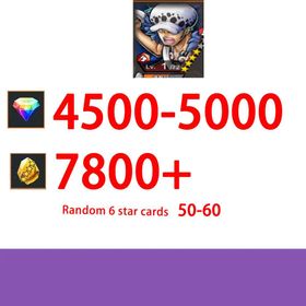Global|Android/Only|4500-5000RD|7800+GF|Trafalgar D. Water Law+random four stars|100% Safe Account|