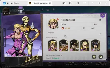 Europe | 6 SSR | Jotaro K, Giorno G B1, Prosciutto, M Avdol, ETC | 7,3k Astrogem | GUEST | RA949B