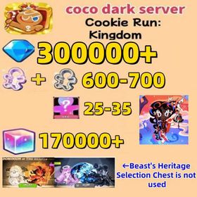 coco dark server|300000+ Crystals | 600～700 Cookie Cutters | random 25-35 Epic Cookies+Nether Queen Cookie+170000 Rainbow Cube|Beast's Heritage Selection Chest is not used|Ancient Cookie Selection Chest|Beast's Heritage Selection Chest is not used|Ancient Cookie Selection Chest|Legendary Cookie Selection Chest | Plot progress 1-3] iOS/Android Cookie Run: Kingdom