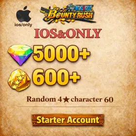 Global[IOS/Only][5000-5200RD][600+ GF]+60+ Random 4-6 Star Characters[Fast delivery][Beginner Account]|ONE PIECE Bounty Rush