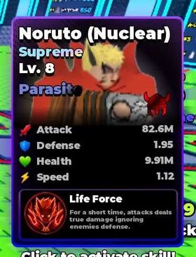 Roll Anime to Fight: Maxed PV Naruto (Baryon) and Level 7 PV Naruto (Baryon)