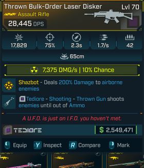 ⭐[GOD ROLL] L70 LASER DISKER (RADIATION) - SEE IMAGES FOR STATS⭐