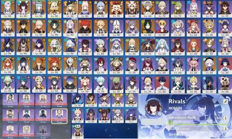 Asia|AR60|Neuvillette & Columbina C3|ENDGAME 26 5* Limited Characters | 19 5* Weapons|See description for details