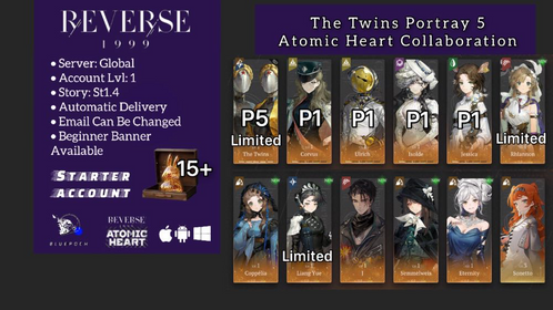 Global | Lvl 1 | 6 ☆: P5 The Twins+Rhiannon+Liang Yue+Isolde+J+P1 Corvus+P1 Jessica+P1 Ulrich+Semmelweis+2x6☆| ST1-4 | Novice Banner available | #rvv12