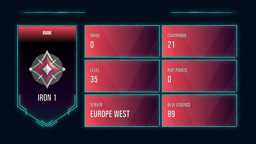 🥑 EUW 🥑 IRON 1 🥑 21 CHAMPIONS 🥑 35 LEVEL 🥑 INSTANT DELIVERY 🥑 FULL ACCESS 🥑 FcrBz 🥑