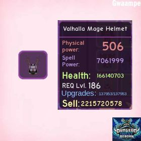 Epic Valhalla Mage Helmet | Dungeon Quest Reborn | Northern Lands T3 Mage Helmet