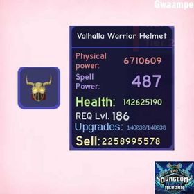 Blue Valhalla Warrior Helmet | Dungeon Quest Reborn | Northern Lands Tier 3 Warrior Helmet