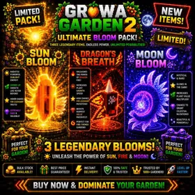 17x ☀️ Sun Bloom 🔥 + 17x 🔥 Dragon's Breath 🐉 + 30x 🌙 Moon Bloom 🌑 | ULTIMATE PACK | Grow a Garden 2 (GAG 2) | 🌈 SUPER ✨ |⚡️Instan Delivery⚡️