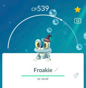 Trading Pokémon | Trade Shiny Froakie Halloween Hat To Your Account . Trade 20K Or 1M Stardust , Please Read Description .