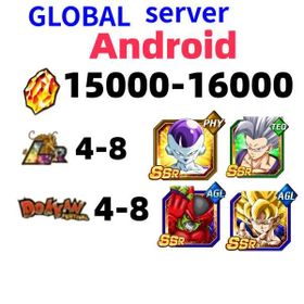 ANDROID[GLOBAL][INSTANT]15000+ Dragon Stones+LR4 The character in the picture|4-8 LR+4-10 limited role DRAGON BALL Z DOKKAN BATTLE Farmed Starter Account|SKU03|Dragon Ball Z Dokkan Battle
