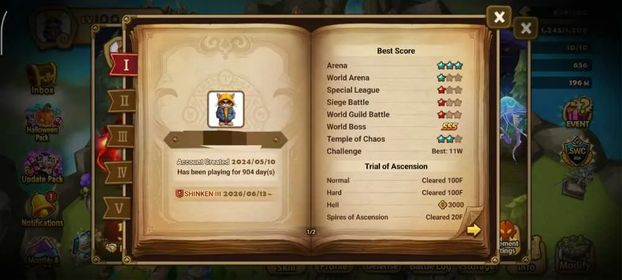 [ASIA] LEVEL 100 - 344x 6* MONSTER - 9x 5*MONSTER - RTA P1 ARENA P3 - LD NAT 5 VALANTIS, ELUDIA, KAI, KIKI, LEONA