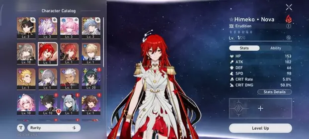 [ASIA] Starter Level 10 | Castorice + Signature LC | Himeko Nova + Sunday + Cyrene + Archer + Dan Heng PT | Golden Companion Spirit x3 | Female MC | All Unset