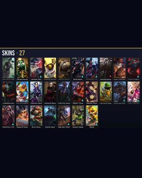 🌍 LAS ⭐ Unranked 🎨 27 Skins 🏆 72 Champions 💙 1K BE 📈 Level 133 💎 1 Legendary 🔹 God-King Darius 🔹 Arcane Enforcer Caitlyn 🔹 Pharaoh Amumu 🔹 Marauder Kled 🔹 Goalkeeper Blitzcrank 🔹 Definitely Not Blitzcrank 🔹 Mecha Aatrox 🔹 Lumberjack Sion m9039574237