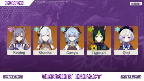 ASIA | AR 14 | Female | Ganyu + Shenhe + Tighnari + Keqing + Qiqi | Character Banner RATE ON | Fast Delivery