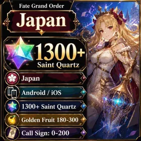 Japan | 1300+ Saint Quartz, Golden Fruit 180-300, Call Sign 0-200, Optional five stars not used | Quick Transfer