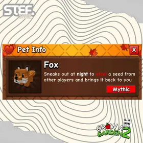 x6 Fox | Mythic Pet | Grow A Garden 2 - Roblox