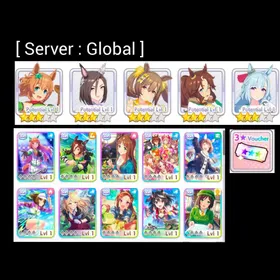 [ GLOBAL ] Starter Uma : Mejiro Ardan, Mejiro Palmer, Smart Falcon (Twilight Triumph), Air Groove (Wedding Dress), Taiki Shuttle + 10 Support Card