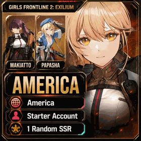 America | Starter Account | Makiatto, Papasha, 1 Random SSR | 1 Hour Delivery