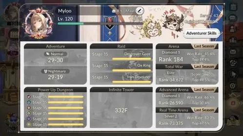 Global|FullEX7(MeliaTC1,Rosie,Juri,FaiTC2,GelindusTC2)|43 TC6(Dellons,Silvesta,Etc.)|20k Ruby|Fuse 170/200|Netmarble|7KR087B