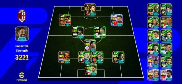 💪 3221:Strength ⚽Konami save ⚽ Player : 54 ⚽ Highlight:8 ⚽  Show time 10 ⚽ Epic 24  ⚽ Bigtime : 2 ⚽ check pics