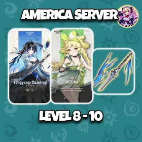 [America] YangYang Xuanling + Signature Weapon + Verina | Level 8-10 | Login by Microsoft Email | Starter Account