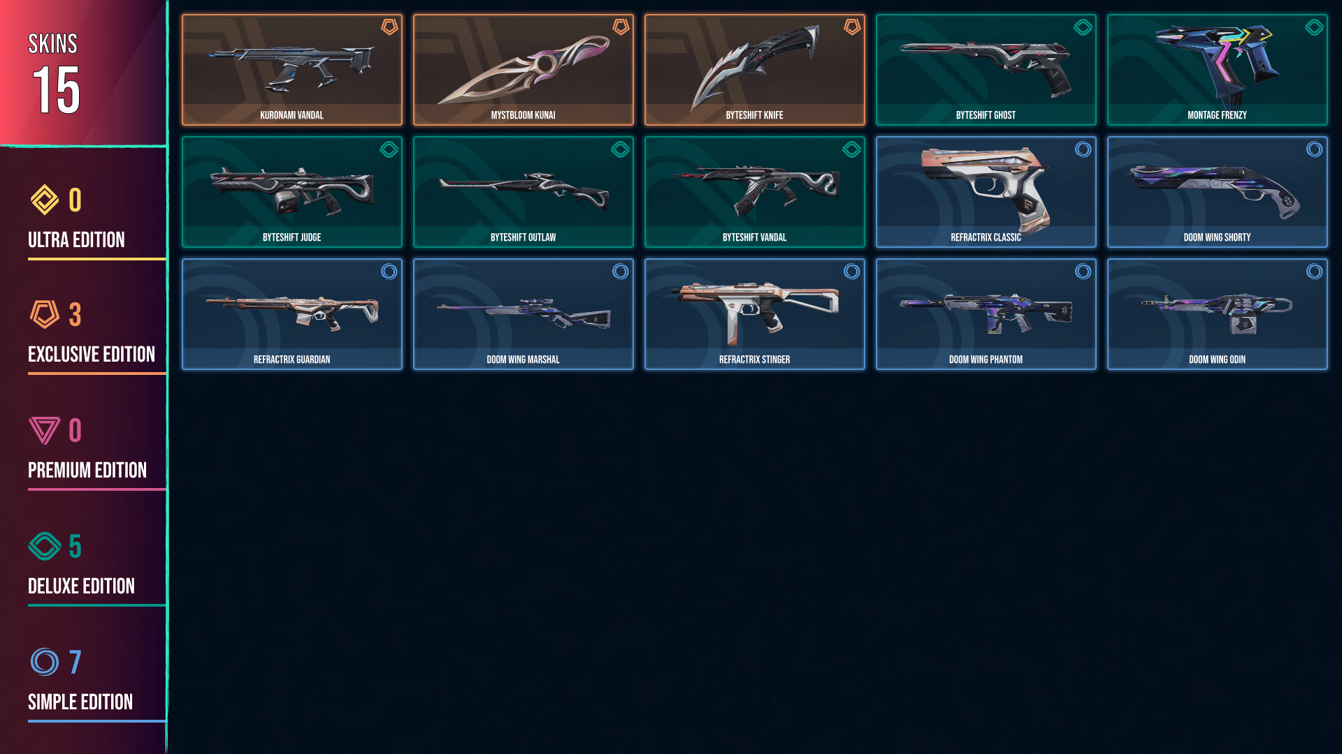 NA 2 KNIFE 15 SKINS VALUE: 6725 VP Mystbloom Kunai Kuronami Vandal ...